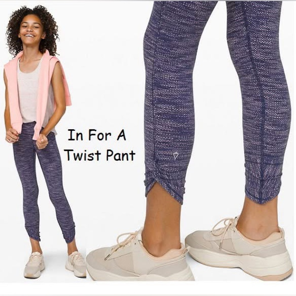 Ivivva In For A Twist Diamond Jacquard Space Dye Washed Indigo Bleached Coral